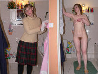 Mature wife Adela dressed undressed