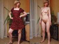 Mature wife Adela dressed undressed