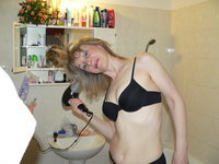 Mature wife Adela shower room show