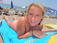 Pierced swedish blond MILF kinky beach vacation