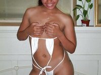 Very tight amateur latina posing in mini bikini