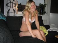 Blond wife with bright eyes