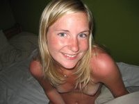 Blond wife with bright eyes
