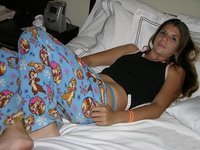 Teen GF posing on bed