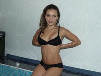 Cute amateur babe at pool