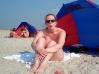 Naked beach chubby wife