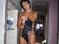 Tanned amateur wife exposed
