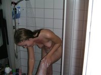 Blond amateur GF naked at home