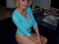 Blond amateur wife naked at home