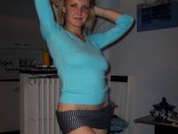 Blond amateur wife naked at home