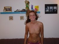 Amateur wife with small tits exposed