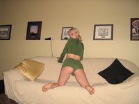 Cute amateur blonde nude posing at home
