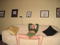 Cute amateur blonde nude posing at home