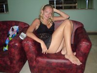 Blond amateur MILF sexy posing at home