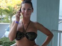 Brunette amateur wife at summer vacation