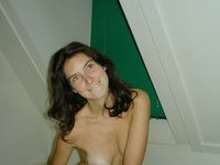 Brunette amateur GF nude posing and cock sucking