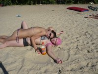 Real amateur couple at summer vacations