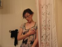 Nerdy amateur wife naked at home