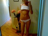Sweet blonde babe nude posing and sucking