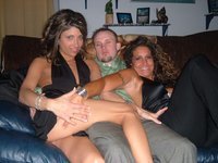 Swinger orgy fun with three hot sluts