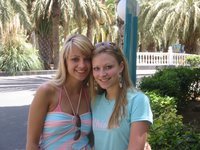 Two young blondes at summer vacation