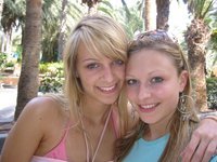 Two young blondes at summer vacation