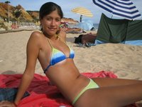 Young amateur girl at summer vacation