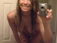 Sexy young amateur GF nude posing pics