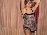 Pretty young amateur girl posing at home
