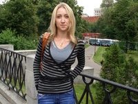 Russian amateur blonde love posing outdoors