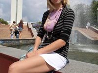 Russian amateur blonde love posing outdoors