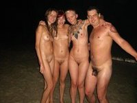 Nudists naked at beach