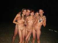 Nudists naked at beach