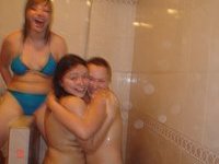 Young amateur girl alone and with friends