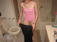 Shower and sex with skinny amateur GF