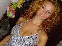 Pretty curly amateur babe