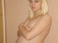 Preggo amateur blonde wife