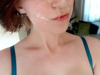 Busty ginger cum queen