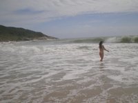 Amanda posing at beach