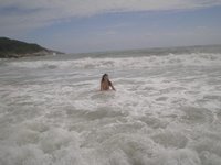 Amanda posing at beach