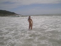Amanda posing at beach