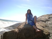 Amanda posing at beach