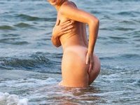 Amele naked at beach