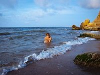 Amele naked at beach