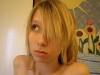Sensual amateur blonde teen babe naked at home