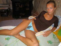 Young amateur blonde GF posing for boyfriend