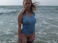 Sexy busty amateur blond MILF exposed