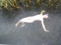 Eva naked at riverside