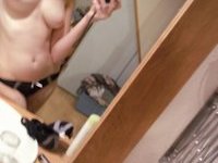 Naked selfies at mirror