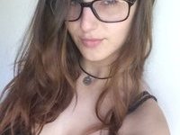 Amazing amateur babe in glasses